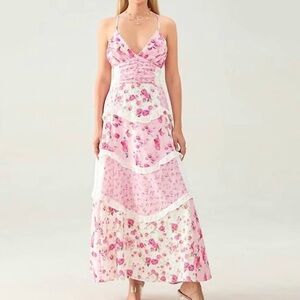 Floral Pink Maxi Dress